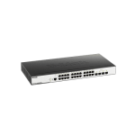 سوییچ DGS-3000-28X دارای 24 پورت گیگابیتی شبکه و 4 پورت +10G SFP است.