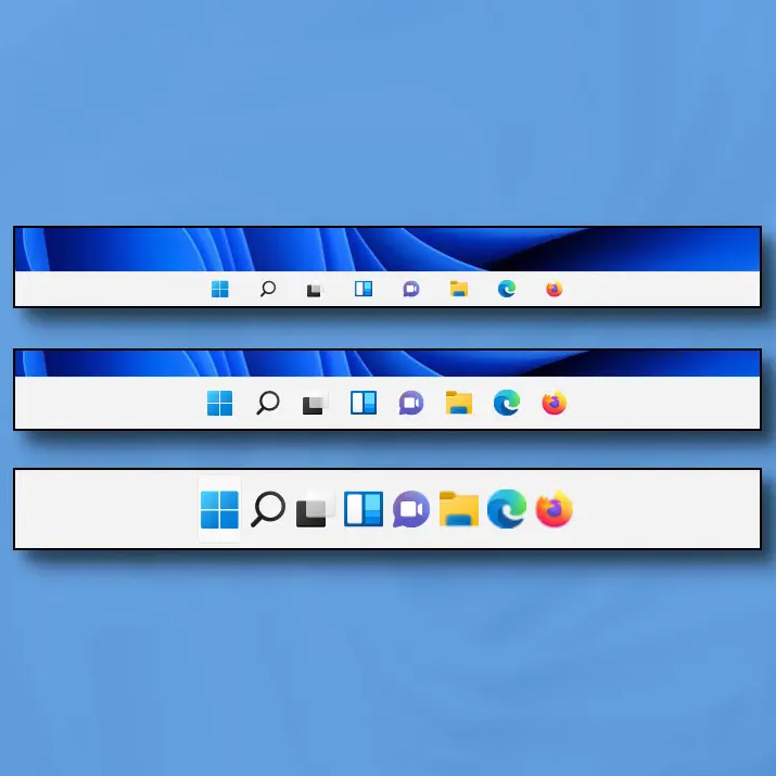 تغییر سایز تسک بار در ویندوز 11