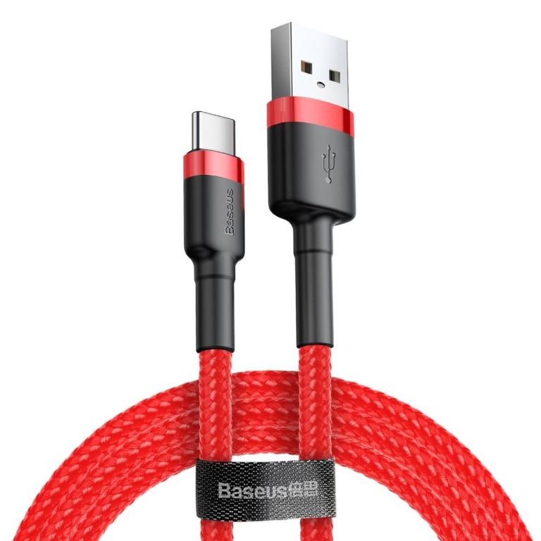 Baseus Cafule Cable durable nylon cord USB / USB-C QC3.0 3A 1M red